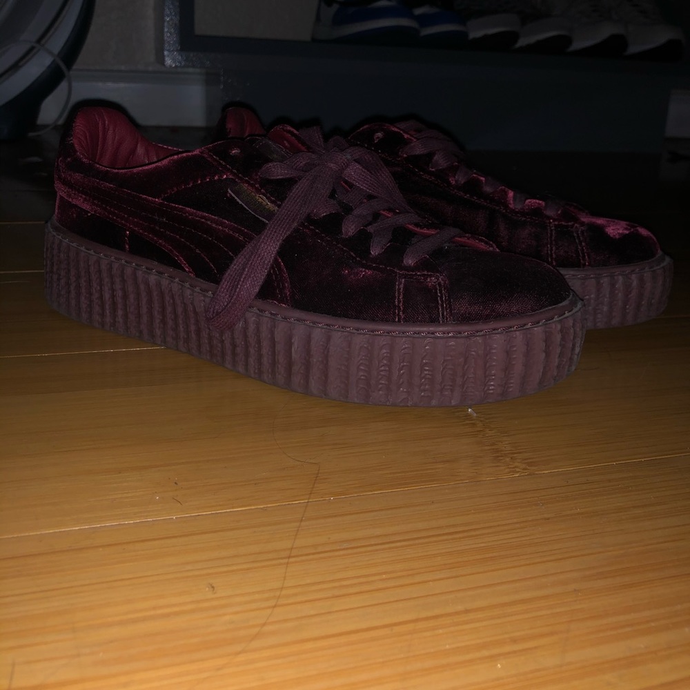 Rihanna Fenty Puma Platform Burgundy Suede Sneaker